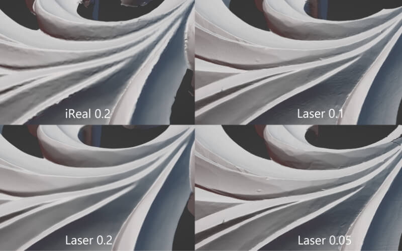 Scanned result comparison - iReal 2E VS 3D Laser Scanner