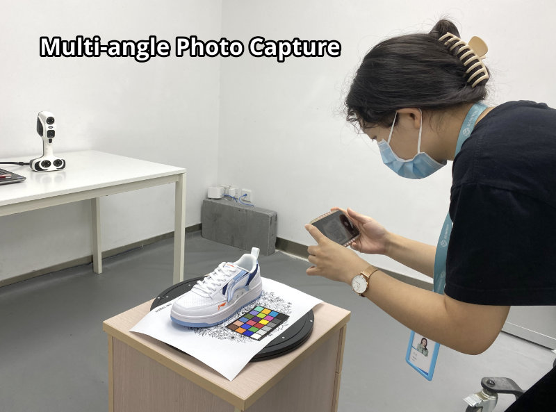 collecting photos of white trainer - 3D Mapping Solution