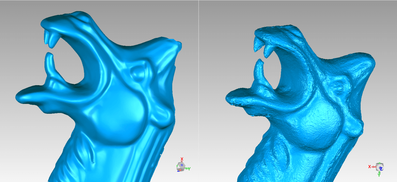 3D Laser Scanning (Resolution 0.2 mm) vs. DSLR Photography + Photo Modeling (High-poly)